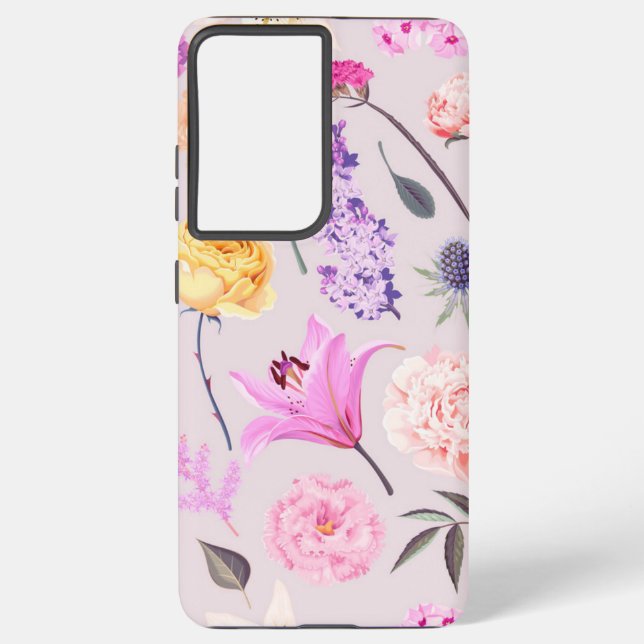 Funda Para Samsung Galaxy Patrón de flor (Reverso )