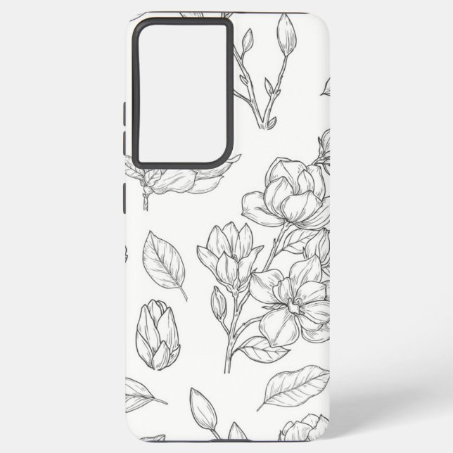 Funda Para Samsung Galaxy Patrón de flor (Reverso )