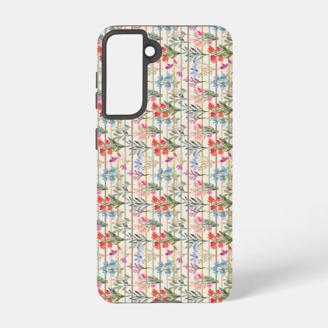 Funda Para Samsung Galaxy Patrón de flor acuático moderno (Reverso )