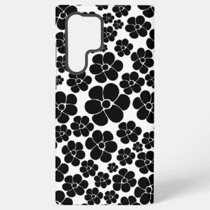 Funda Para Samsung Galaxy S22 Ultra Patrón de Flor - Blanco y Negro