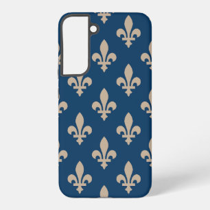 Funda Para Samsung Galaxy S22+ Patrón de Flor de Lis, Real Francés, Crema sobre A