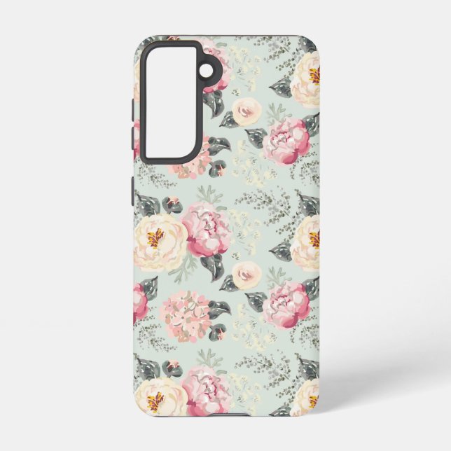 Funda Para Samsung Galaxy Patrón de flor del jardín rosa (Reverso )