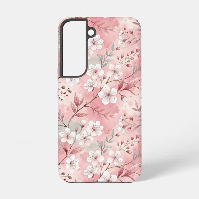 Funda Para Samsung Galaxy Patrón de flor sakura rosado (Reverso )