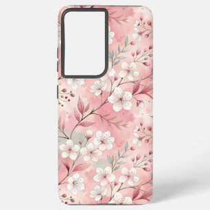 Funda Para Samsung Galaxy S21+ Patrón de flor sakura rosado