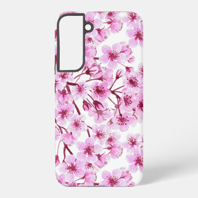 Funda Para Samsung Galaxy Patrón de floración de cerezo (Reverso )