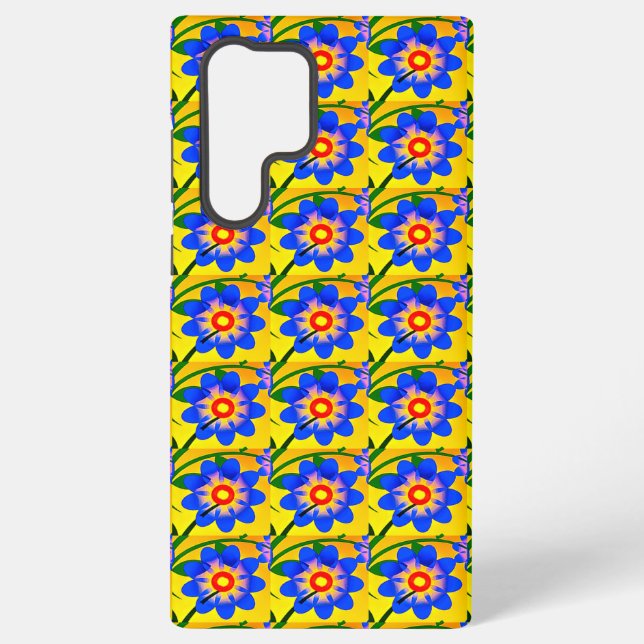 Funda Para Samsung Galaxy Patrón de flores abstractas (Reverso )