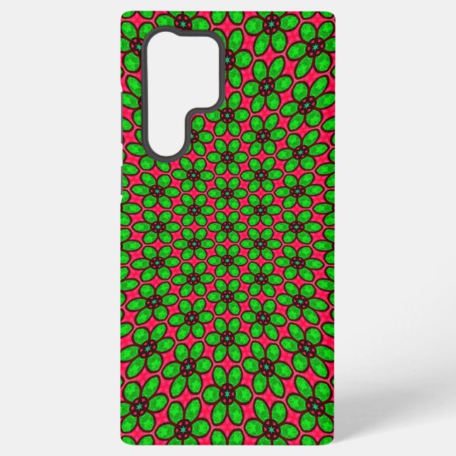 Funda Para Samsung Galaxy Patrón de flores abstractas (Reverso )