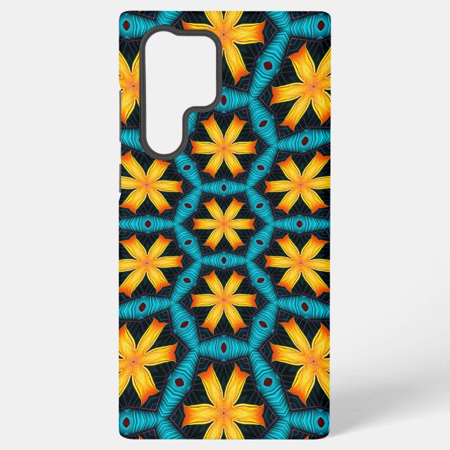 Funda Para Samsung Galaxy Patrón de flores abstractas (Reverso )