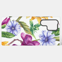 Funda Para Samsung Galaxy S22 Ultra Patrón de flores campestres en negrita - grande