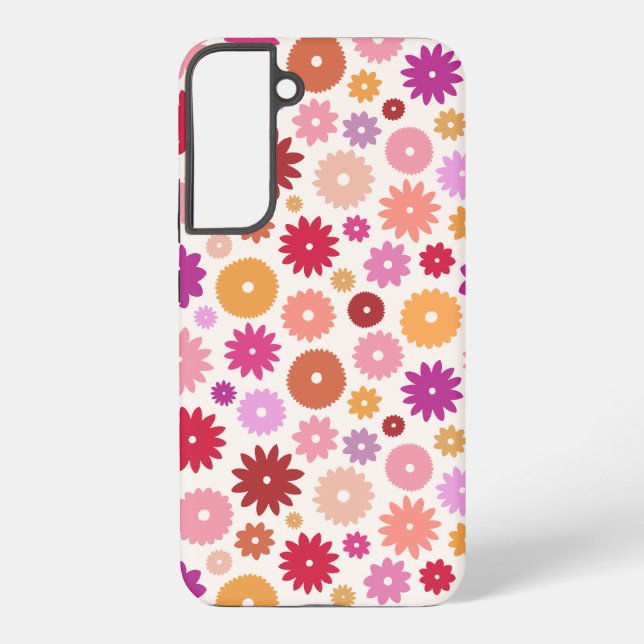 Funda Para Samsung Galaxy Patrón de flores coloridas (Reverso )