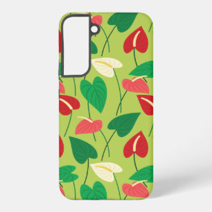 Funda Para Samsung Galaxy S22+ Patrón de flores de flamenco coloridas