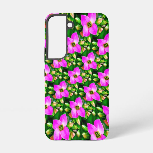 Funda Para Samsung Galaxy Patrón de flores tropicales rosadas (Reverso )