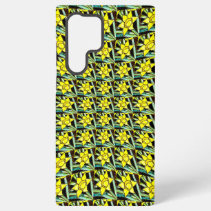 Funda Para Samsung Galaxy S22 Ultra Patrón de flores valiosas amarillas