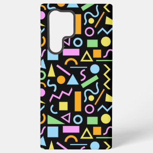Funda Para Samsung Galaxy S22 Ultra Patrón de forma de estilo de los 80 en negro