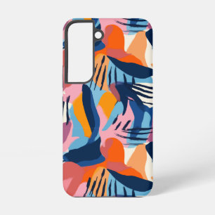Funda Para Samsung Galaxy S22 Patrón de Formas Abstractas Modernas Vibrantes