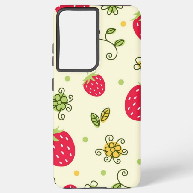 Funda Para Samsung Galaxy Patrón de fresa (Reverso )