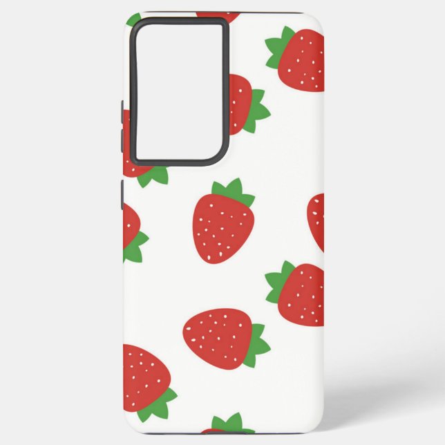 Funda Para Samsung Galaxy Patrón de fresa (Reverso )