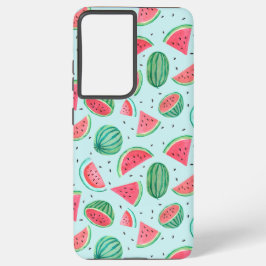 Funda Para Samsung Galaxy S21 Ultra Patrón de Frutas de Verano | Sandía | rojo verde