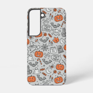 Funda Para Samsung Galaxy S22 Patrón de garabatos de Halloween para niños lindos