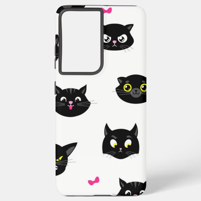 Funda Para Samsung Galaxy Patrón de gato (Reverso )