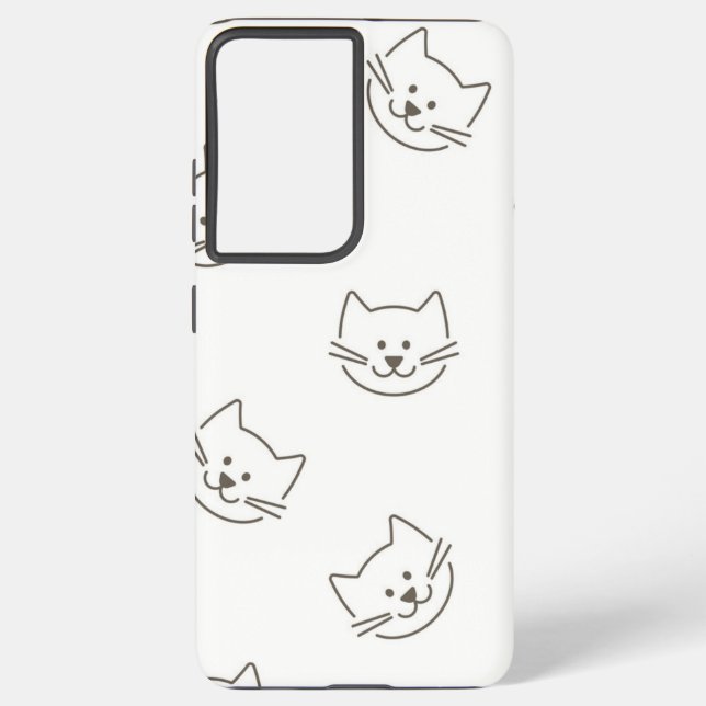 Funda Para Samsung Galaxy Patrón de gato (Reverso )