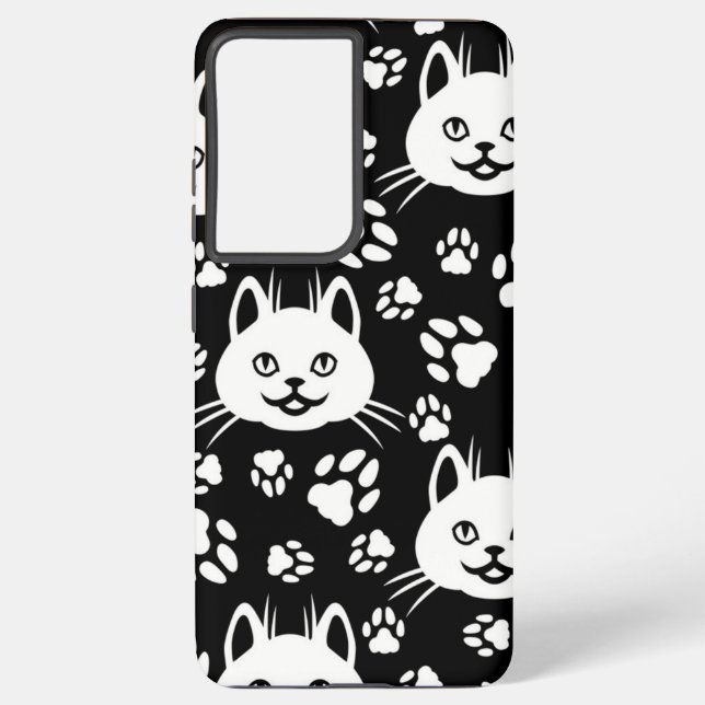 Funda Para Samsung Galaxy Patrón de gato (Reverso )