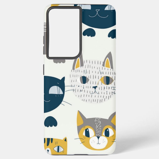 Funda Para Samsung Galaxy Patrón de gato (Reverso )
