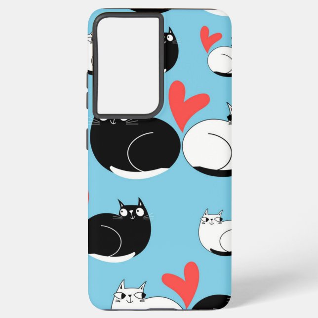 Funda Para Samsung Galaxy Patrón de gato (Reverso )