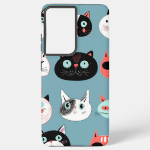 Funda Para Samsung Galaxy S21 Ultra Patrón de gato
