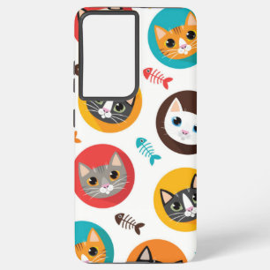Funda Para Samsung Galaxy S21 Ultra Patrón de gato