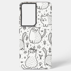 Funda Para Samsung Galaxy S21 Ultra Patrón de gato
