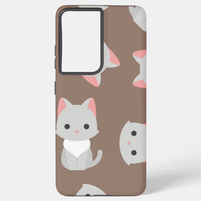 Funda Para Samsung Galaxy Patrón de gato (Reverso )