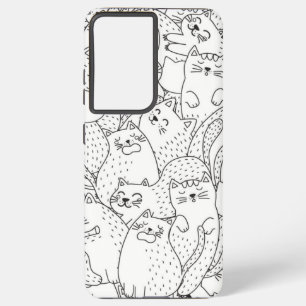 Funda Para Samsung Galaxy S21 Ultra Patrón de gato