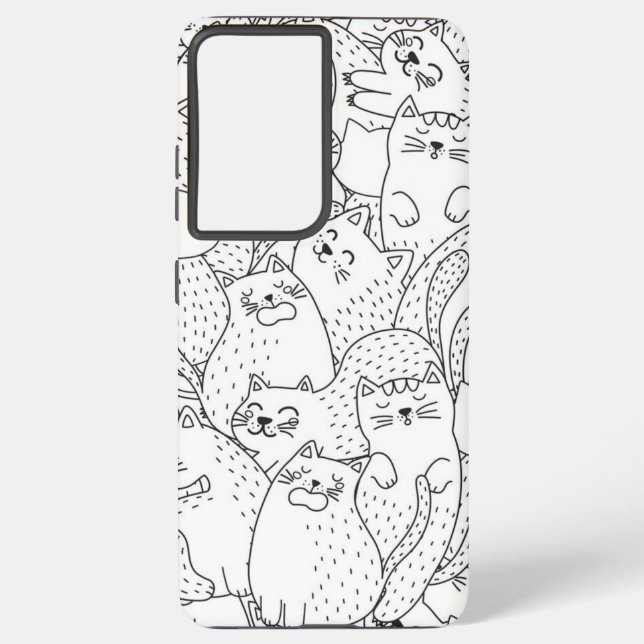 Funda Para Samsung Galaxy Patrón de gato (Reverso )