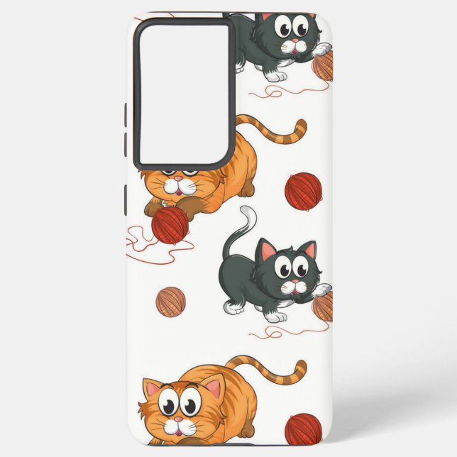 Funda Para Samsung Galaxy Patrón de gato (Reverso )