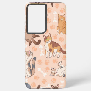 Funda Para Samsung Galaxy S21 Ultra Patrón de gato