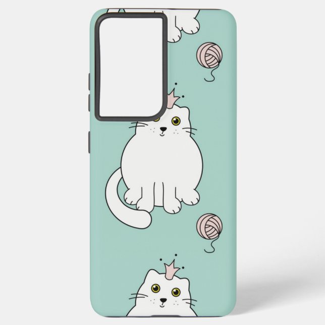 Funda Para Samsung Galaxy Patrón de gato (Reverso )