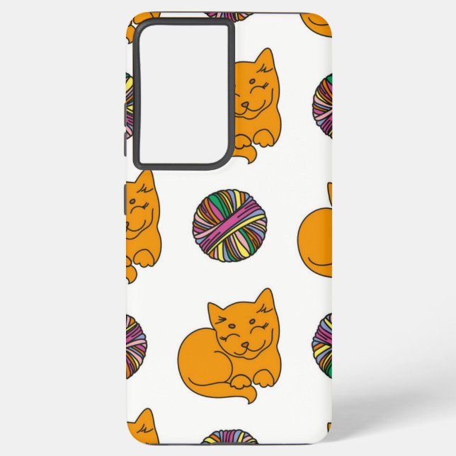 Funda Para Samsung Galaxy Patrón de gato (Reverso )