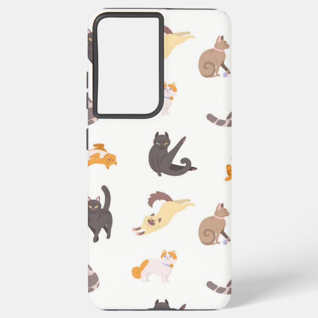 Funda Para Samsung Galaxy Patrón de gato (Reverso )