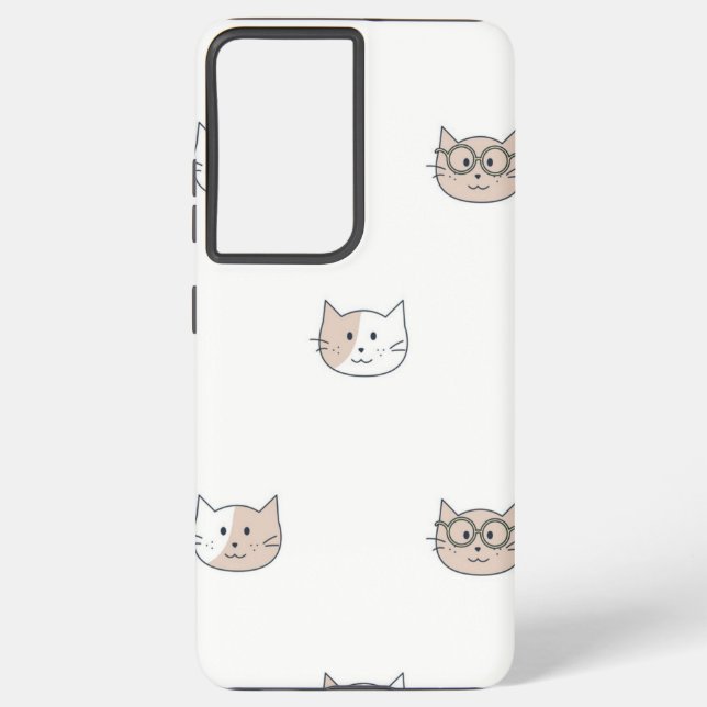Funda Para Samsung Galaxy Patrón de gato (Reverso )