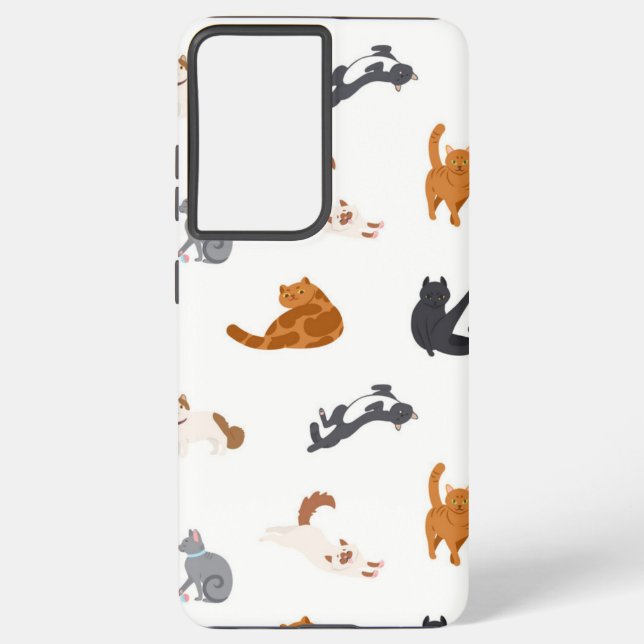 Funda Para Samsung Galaxy Patrón de gato (Reverso )