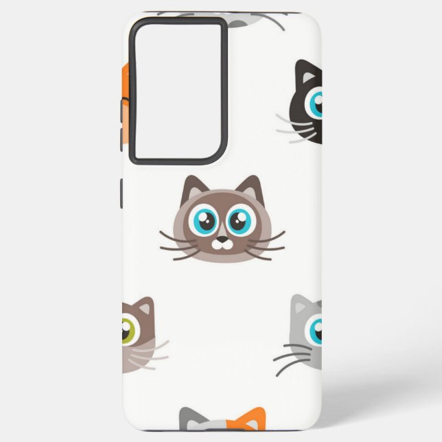 Funda Para Samsung Galaxy Patrón de gato (Reverso )