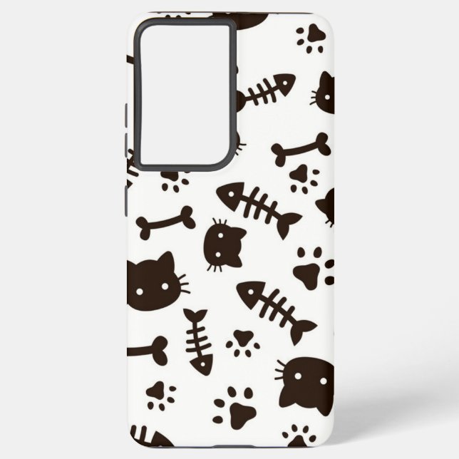 Funda Para Samsung Galaxy Patrón de gato (Reverso )