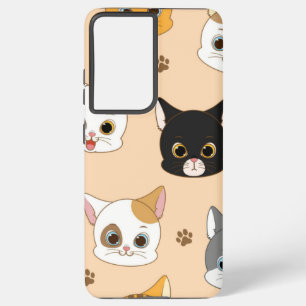 Funda Para Samsung Galaxy S21 Ultra Patrón de gato