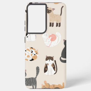Funda Para Samsung Galaxy S21 Ultra Patrón de gato