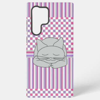 Funda Para Samsung Galaxy S22 Ultra Patrón de gato gris durmiente