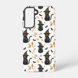 Funda Para Samsung Galaxy S21 Patrón de gato negro de Halloween - Gato picante