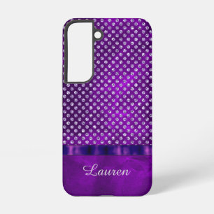Funda Para Samsung Galaxy S22 Patrón de gema plateada púrpura real