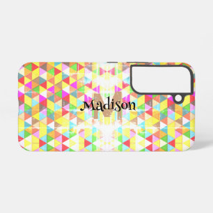 Funda Para Samsung Galaxy S22 Patrón de geometría retro de triángulo colorido Mo