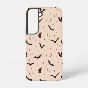 Funda Para Samsung Galaxy S22 Patrón de Halloween de Boho Bats and Stars